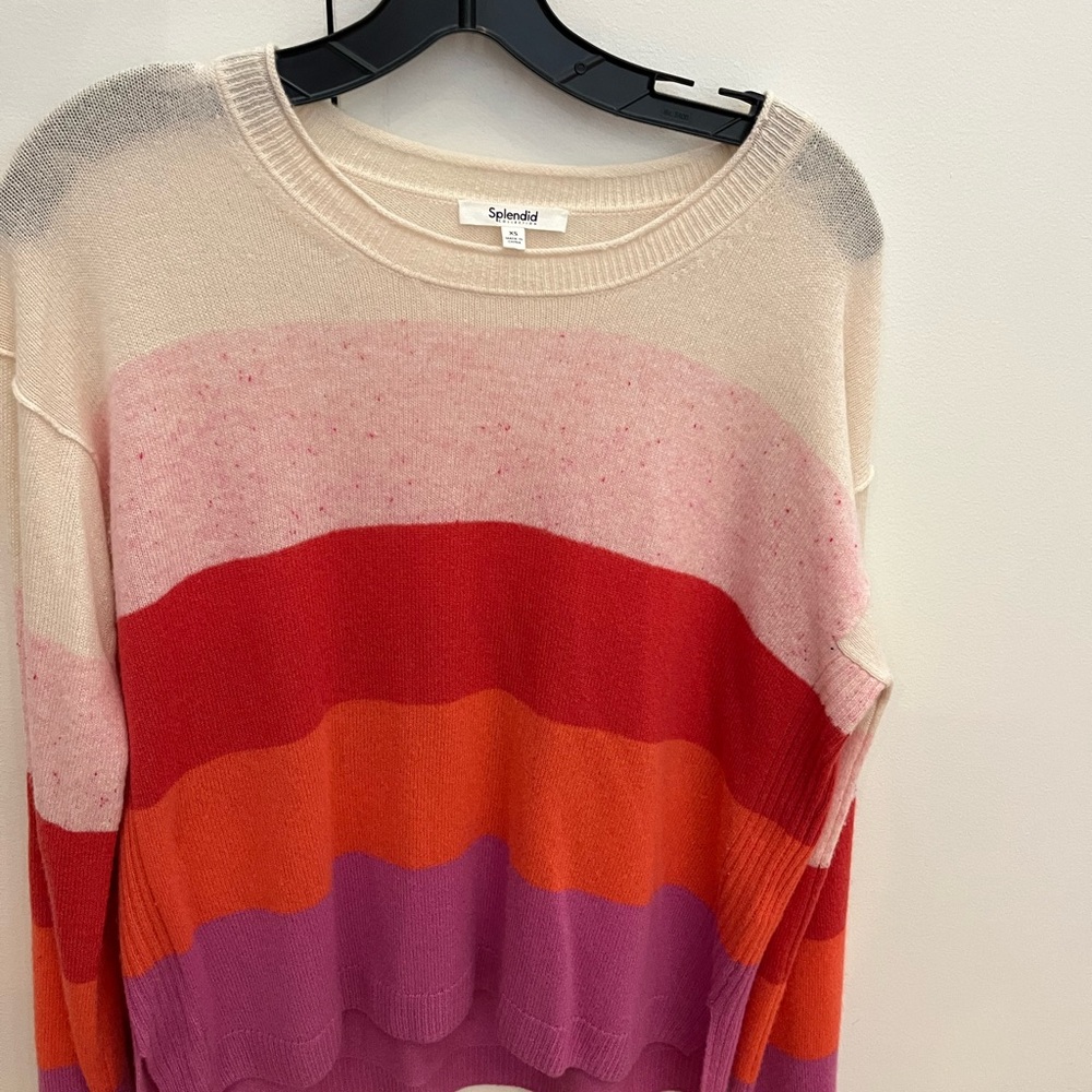 Splendid 100% Cashmere XS Colorblock Sweater